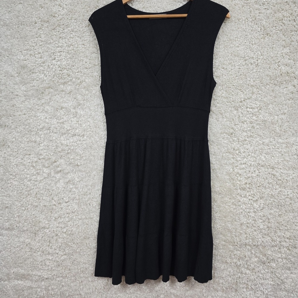 Peruvian Connection Women's Dress Modal Black Sleeveless Midi Size L Stretch LBD